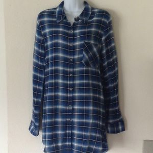 Plaid long lightweight shirt